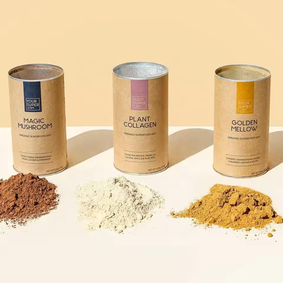 Biodegradable Eco Friendly Powder Container Tea Coffee Bean Oats Paper Cylinder Round Tube For Food Packaging