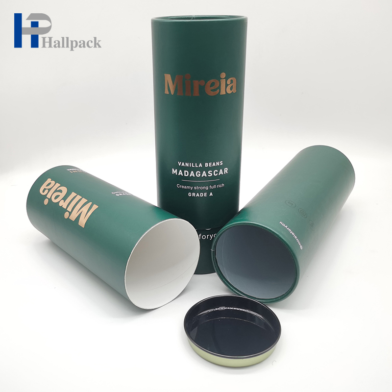 Green Round Cosmetic Paper Tube