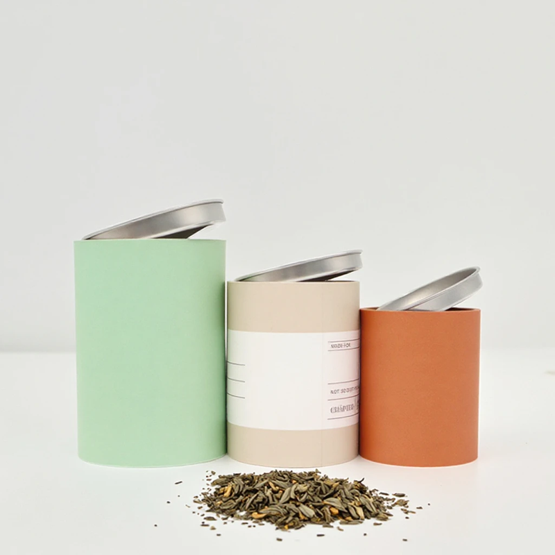 Food Grade Packaging Paper Tube For Loose Tea Paper Tea Containers With Lids