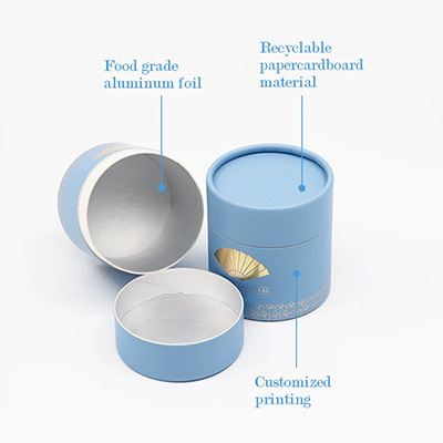 Biodegradable Round Cylinder Cardboard Food Grade Box Coffee Tube Packaging