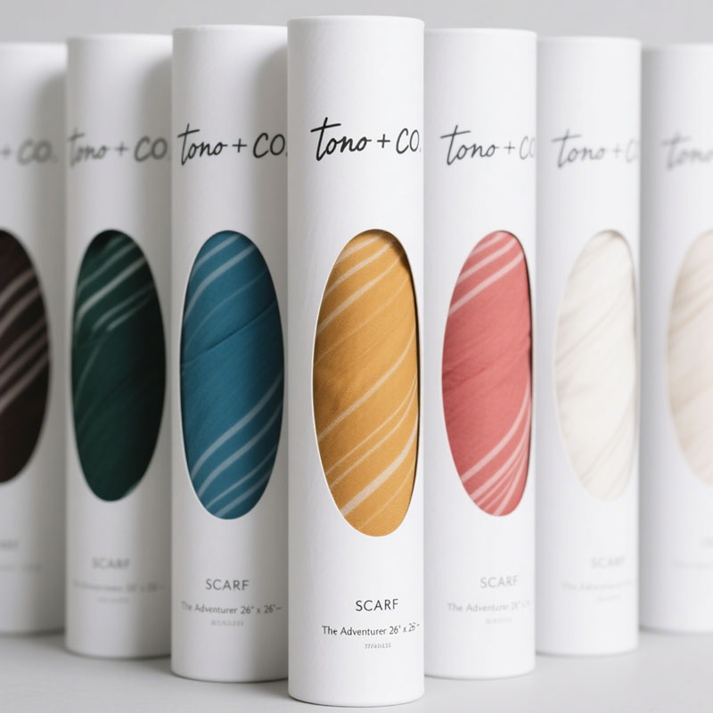Biodegradable Round Cardboard Box Packaging for Clothing Tube 