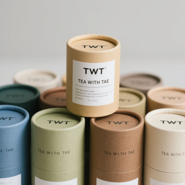 Biodegradable Customized Printing Loose Tea Tube Packaging Round Box Cardboard