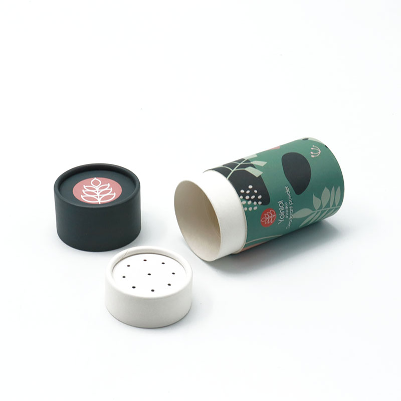 Biodegradable Round Box Cylinder Paper Tube Packaging with Sieve for Loose Powder