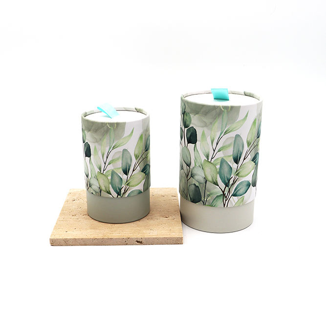 Custom Biodegradable Cylinder Food Paper Cardboard tube packaging Premium Tea Canister Tube Box Packaging for Loose Tea Package