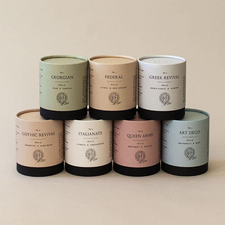 High quality cylinder packaging box kraft candle perfume bottle Coffee Tea bag custom paper tube packaging