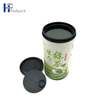 Cardboard Green Tea Packaging Paper Tube With Easy To Pull Plastic Lid
