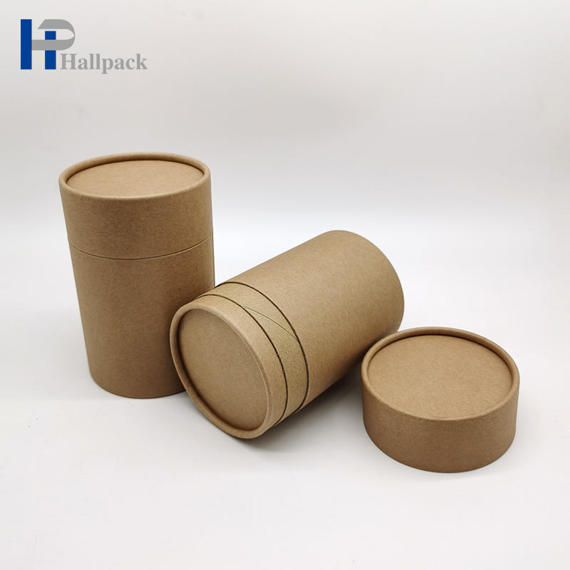 Biodegradable Round Packaging Box Kraft Tube Packaging Tea Cardboard Paper Tube