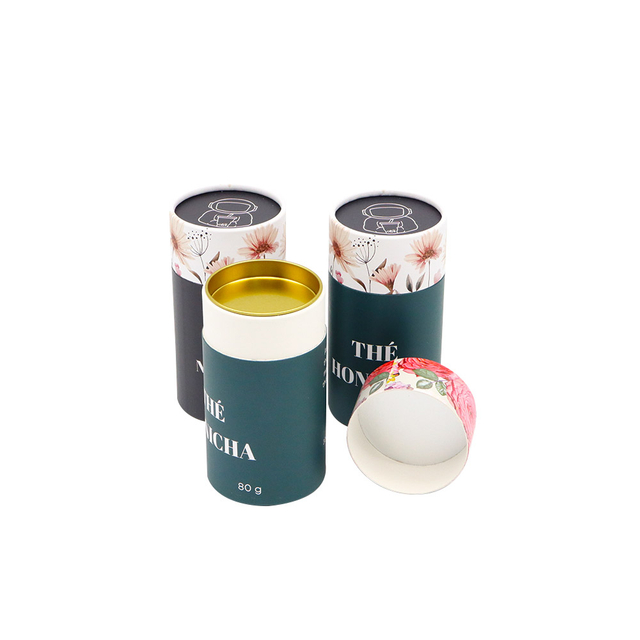 Paper Tube Packaging For Loose Tea Food Grade Paperboard Design Logo Available Custom