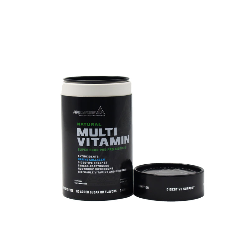 Eco Friendly Biodegradable Capsules Pill Can Paper Tube Food Protein Powder Paper Jar Packaging Box
