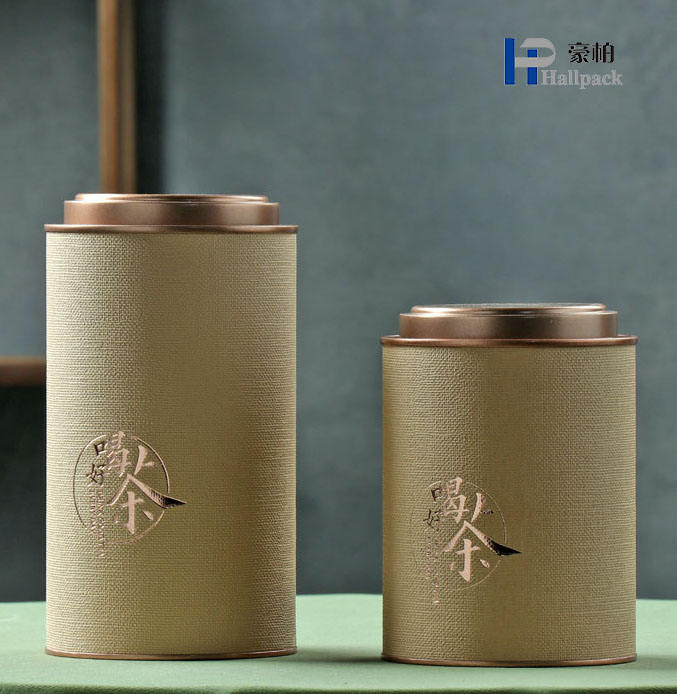 125g Black Stock Special Paper-made Tea Canisters with Iron Lids
