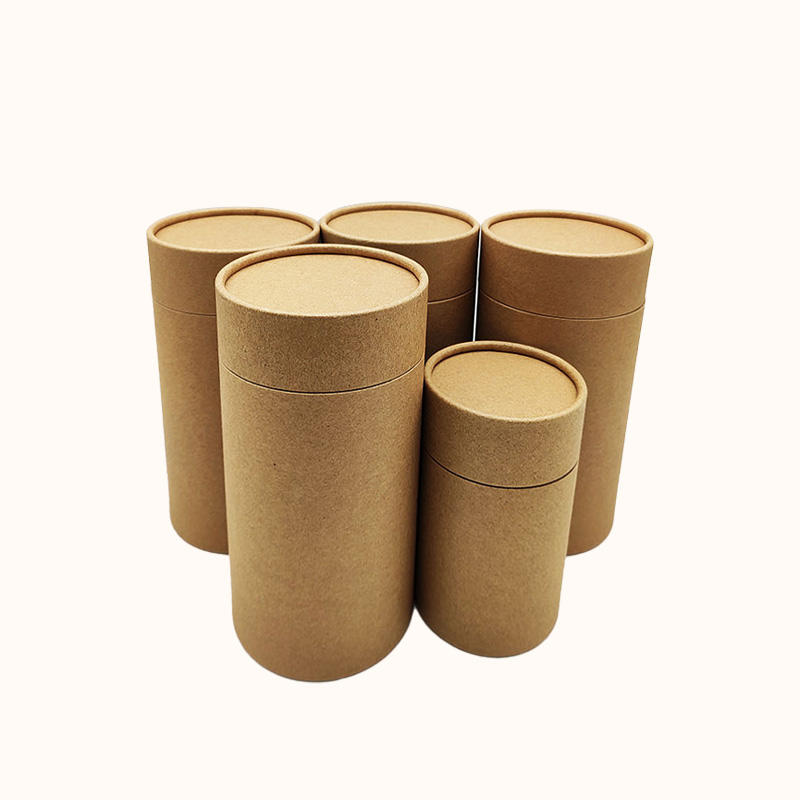 Brown stock Cylinder Cardboard Paper Tube for Coffee Beverage Juice Champagne and Tequila Packaging Durable and Strong