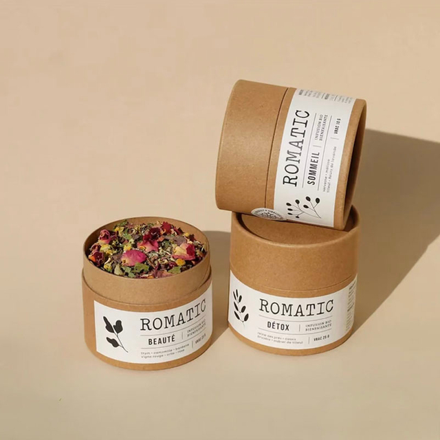 Eco Friendly Biodegradable Cardboard Tube Packaging Tea Packaging Tubes Food Canister