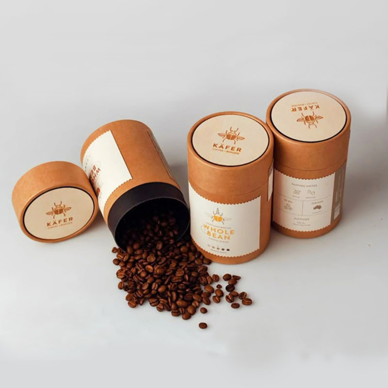BIodegradeable Paper Tube Packaging for Tea Coffee Packaging Tube With Lids