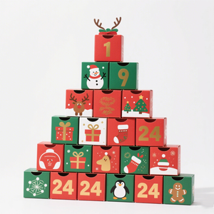 Biodegradable Custom Logo Christmas Advent Calendar Box Packaging
