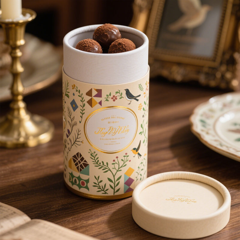 Biodegradable Kraft Cardboard Round Box for Cookies Coffee Paper Canisters Wholesale
