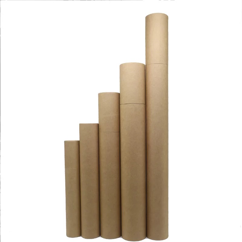 Biodegrdable Kraft Paperboard Mailing Paper Canisters Bulk Poster Tube Packaging