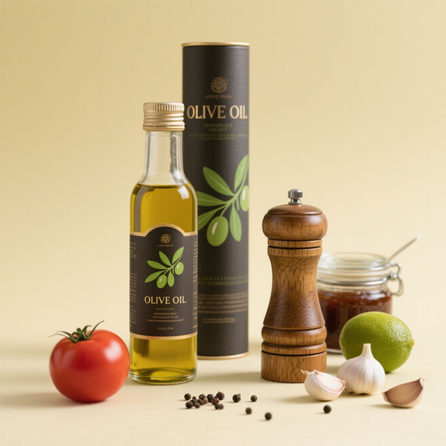 Biodegradable Custom Printed Kraft Cardboard Box Paper Tube Packaging for Olive Oil