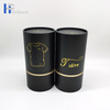 Biodegradable Black Kraft Round Cylinder Paper Tube Packaging For T-Shirt Clothes