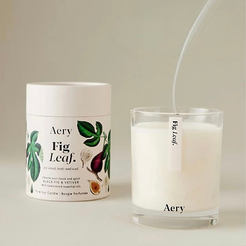 Use Soy Ink Printed Customized Gold Foil Logo Paper Tube Packaging For Candle Bottles