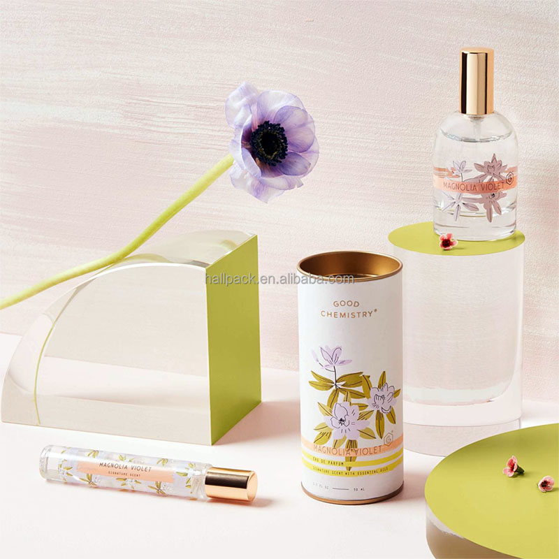 Factory Custom Printed Paper Tube for Perfume Bottle Gift Handcraft Packaging Container
