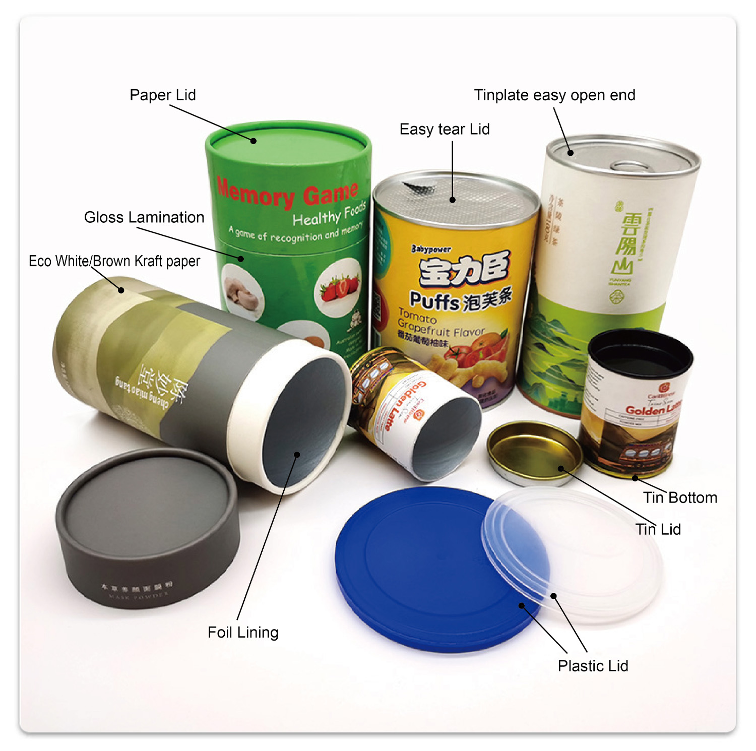 food grade paper tube packaging
