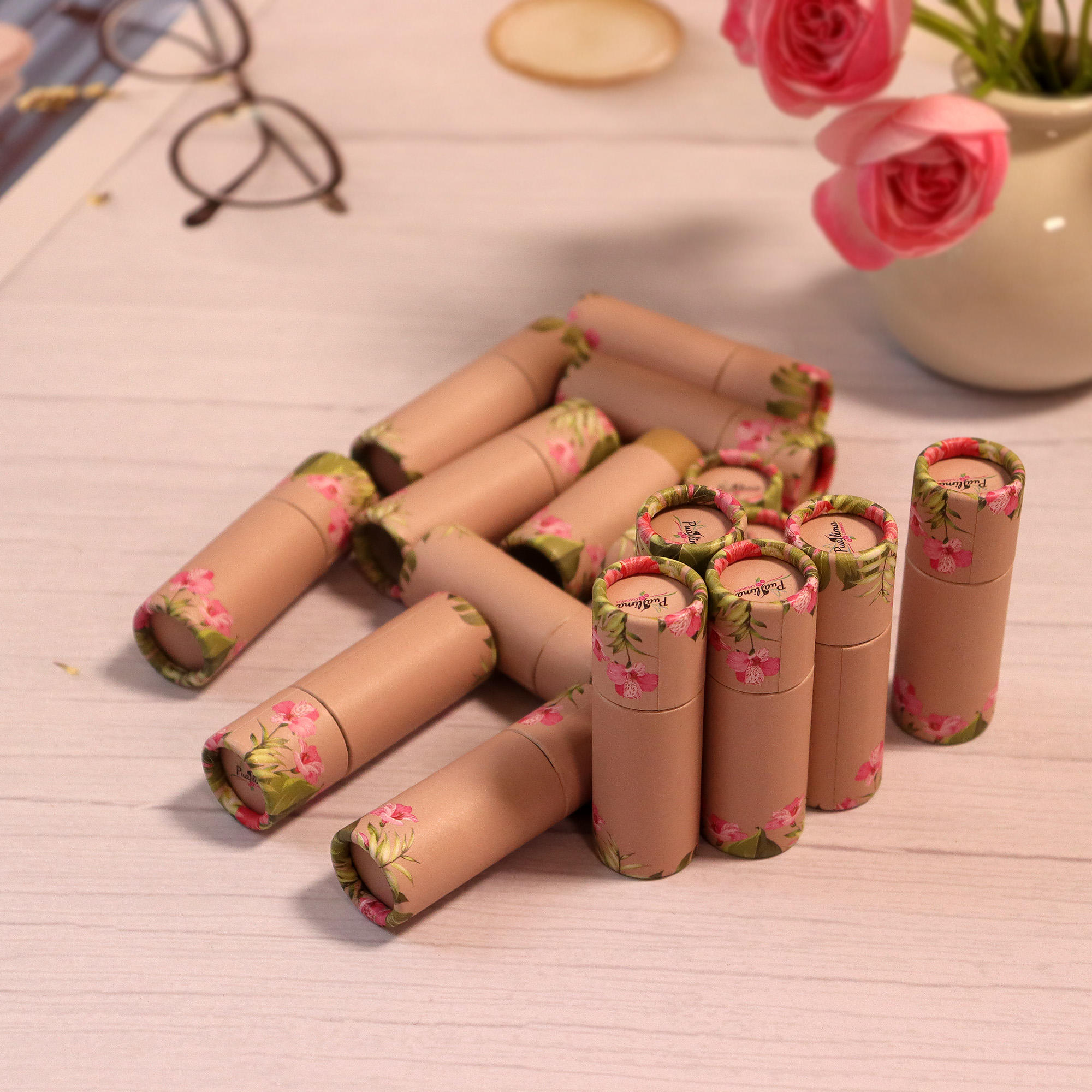Top Grade Recycled Kraft deodorant paper tube for lotion bar customize lip stick Paper Tube customize paper lip balm tube