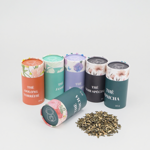 Paper Tube Packaging For Loose Tea Food Grade Paperboard Design Logo Available Custom