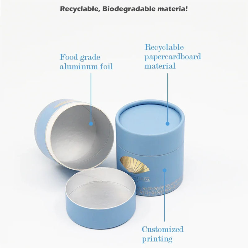 Biodegradable Paper Packaging Coffee Paper Canisters Wholesale Tea Tube Packaging