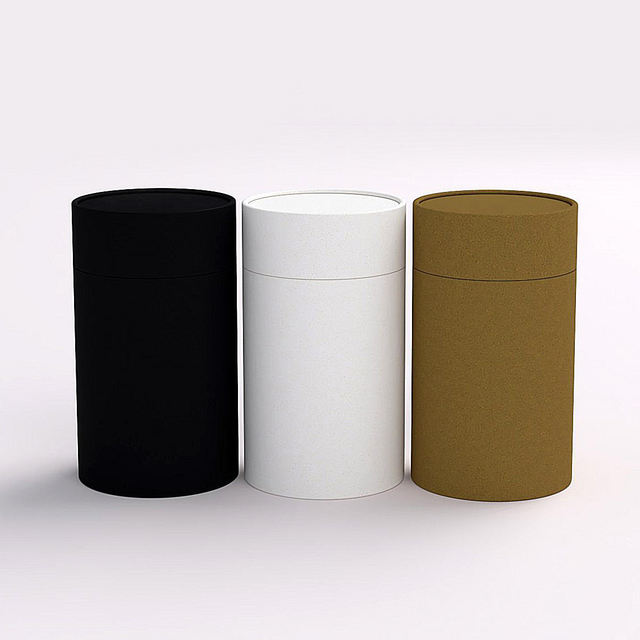 High Quality Brown Eco Kraft Mailing Paper Box Tube customize white round box black biodegradable cylinder paper tube packaging
