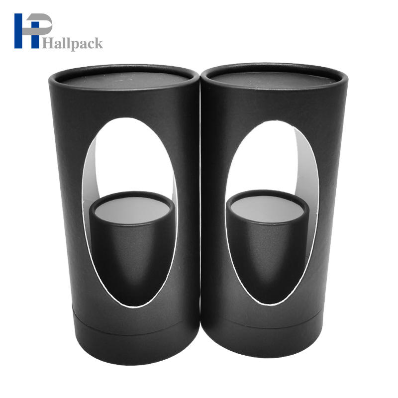 Flat Paper Tube Perfume Packaging Clear Window Paper Tube Package