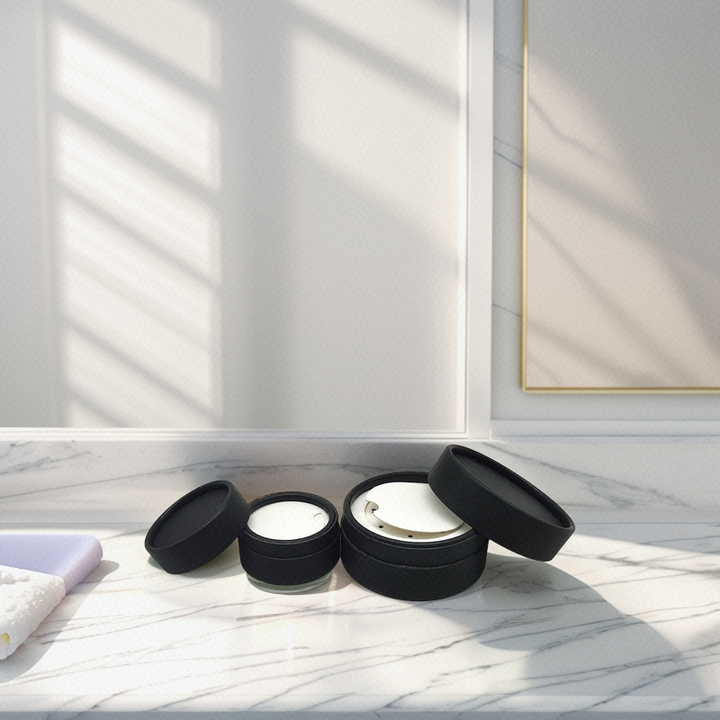 Customized New Design Paper Tube With Sifter Compact Powder Case Packaging black kraft tube for shampoo