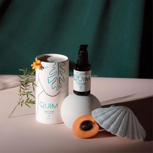 Biodegradable Round Cylinder Box Packaging for Essential Oil Bottle