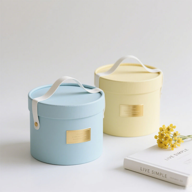 Biodegradable Box Packaging Customized Logo Round Paper Cylinder Flower Box Packaging