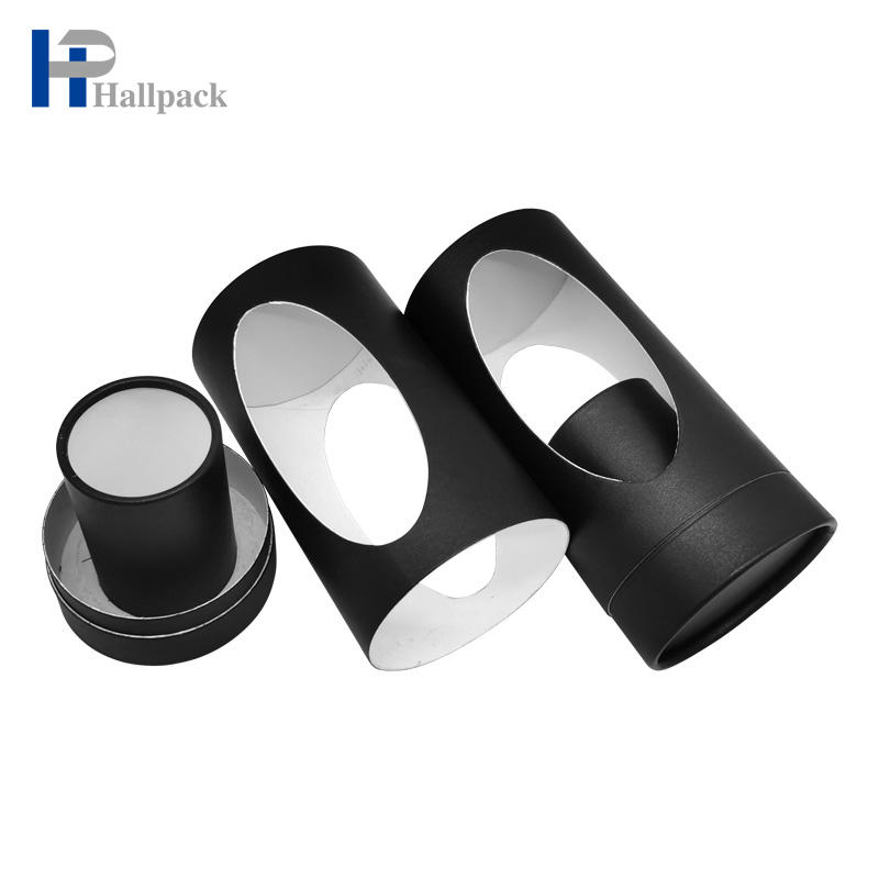 Flat Paper Tube Perfume Packaging Clear Window Paper Tube Package