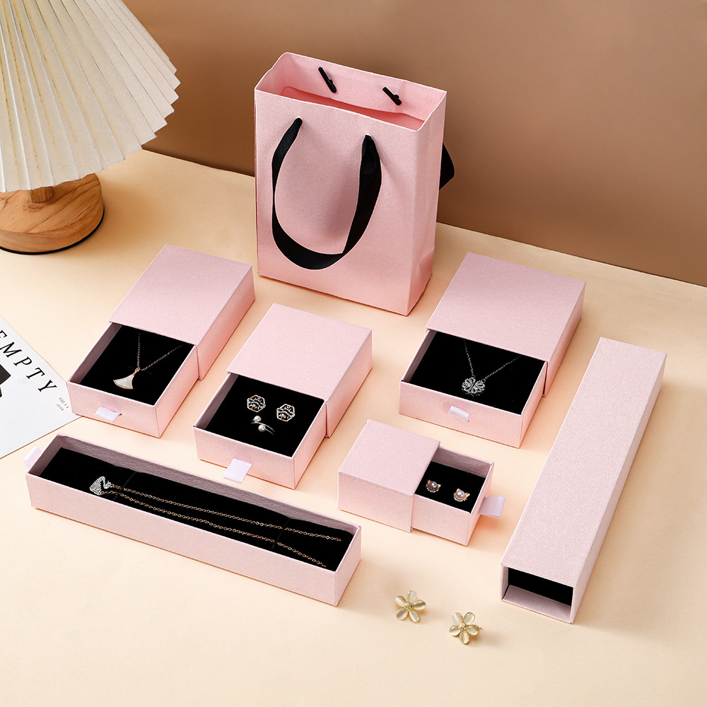 Jewelry Packaging Sliding Drawer Gift Paper Jewelry Box for Earrings Rings Watch