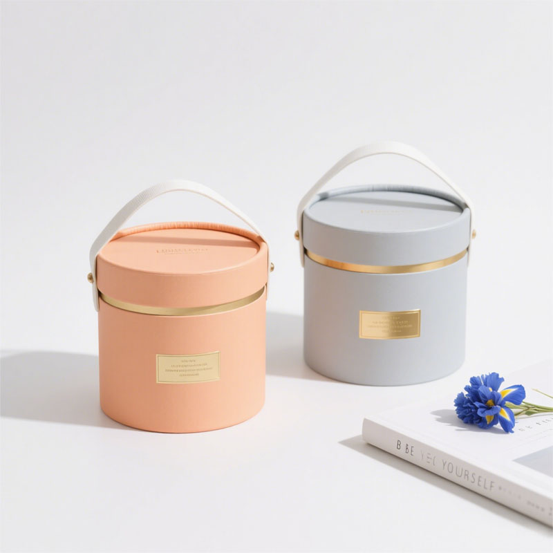 Biodegradable Box Packaging Customized Logo Round Paper Cylinder Flower Box Packaging