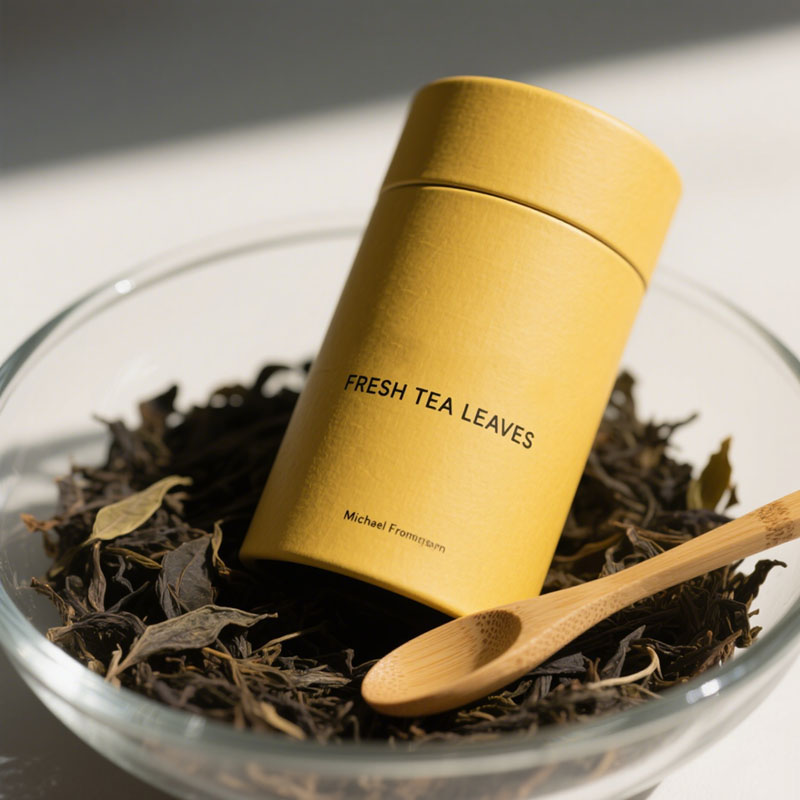 Custom Paper Canisters Cylinder Canister with Metal Lid Matcha Tea Packaging Jar
