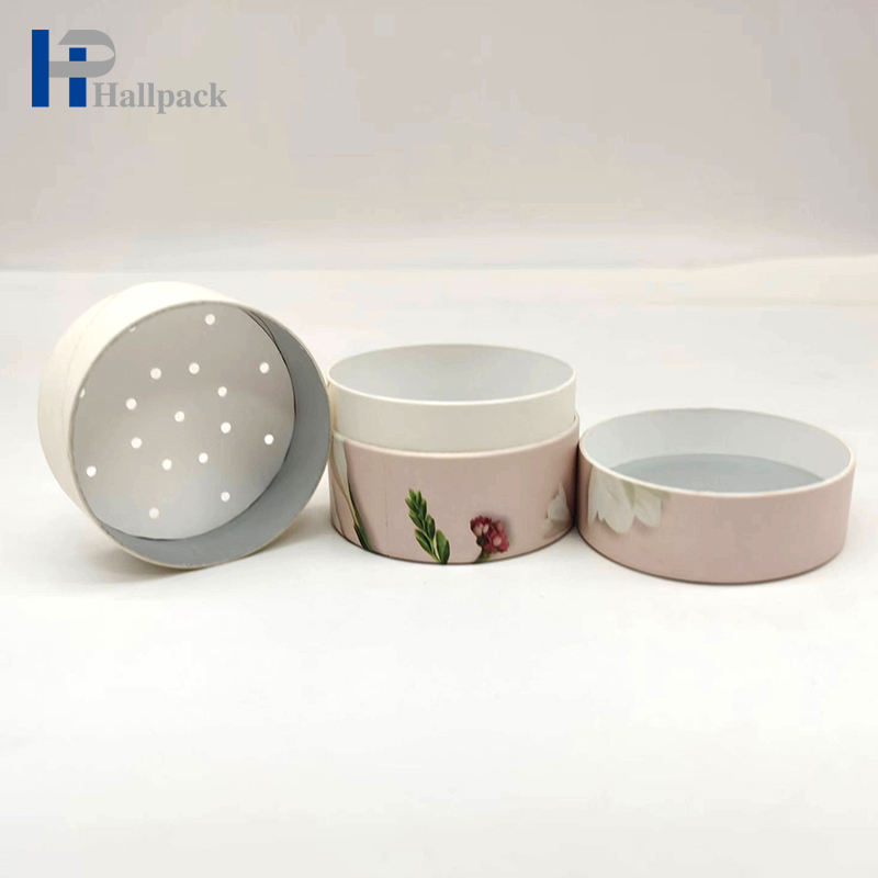 Customized New Design Paper Tube With Sifter Compact Powder Case Packaging black kraft tube for shampoo