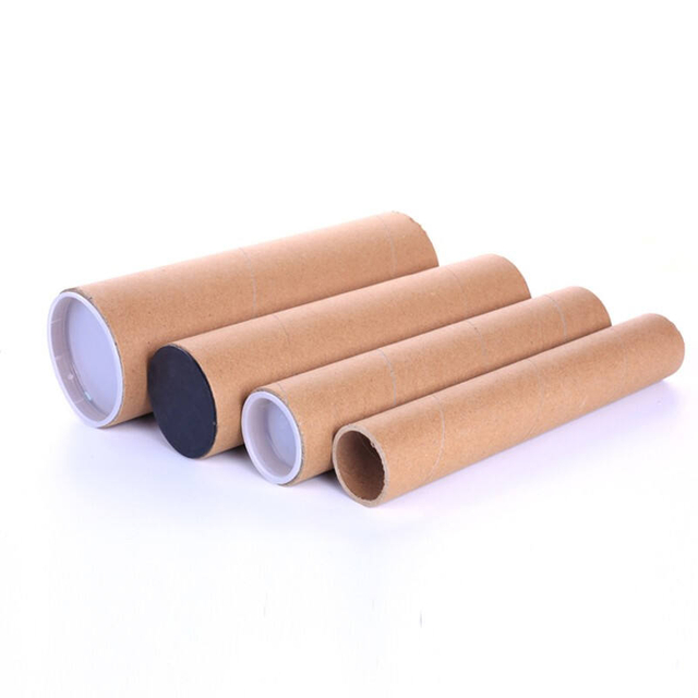 Stock Kraft/Special Paper-made A3 poster tube packaging with plastic lid