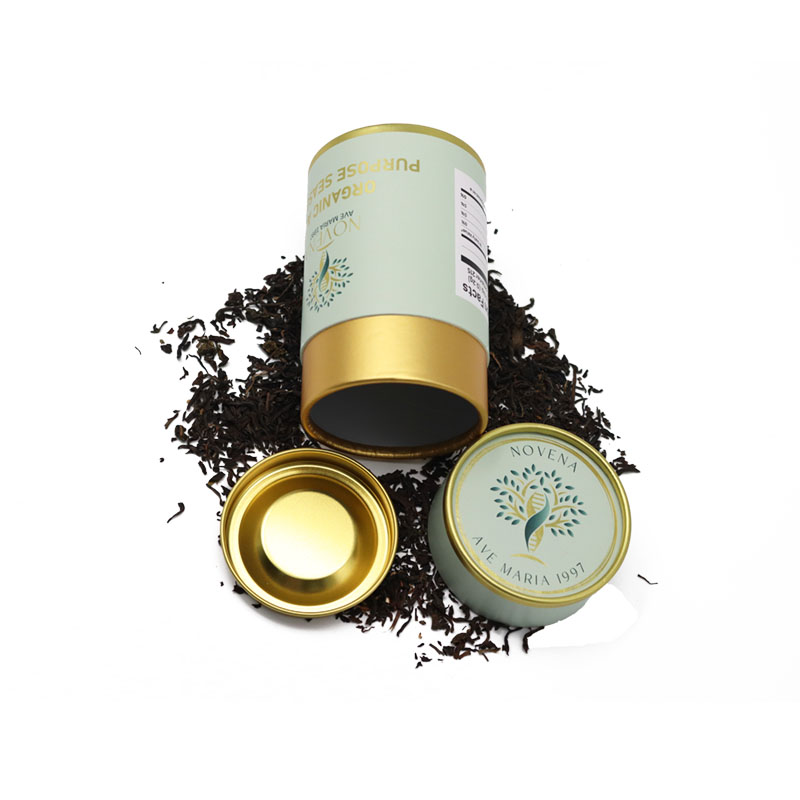 Eco Friendly Custom Size Round Box Tube Paper Tea Can Packaging