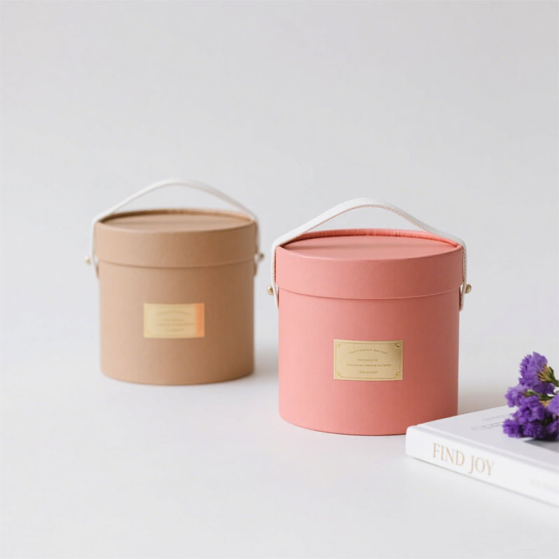 Biodegradable Box Packaging Customized Logo Round Paper Cylinder Flower Box Packaging