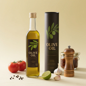Biodegradable Custom Design Round Cylinder Kraft Box Packaging for Olive Oil Bottle