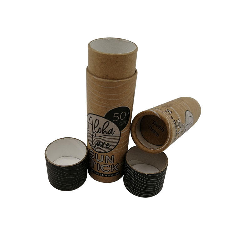 High Quality 0.3oz Recycled Paper Lotion bar 10ml lip balm push up tube lotion bar paper packaging