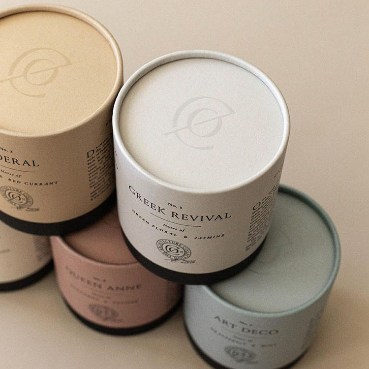 High quality cylinder packaging box kraft candle perfume bottle Coffee Tea bag custom paper tube packaging