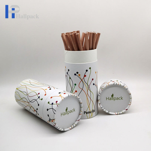 Custom Pattern Cylinder Cosmetic Makeup Brush Kraft Paper Tube Packaging