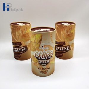 Custom Printed Round Cylinder Kraft Paper Tube With Easy Open Lid