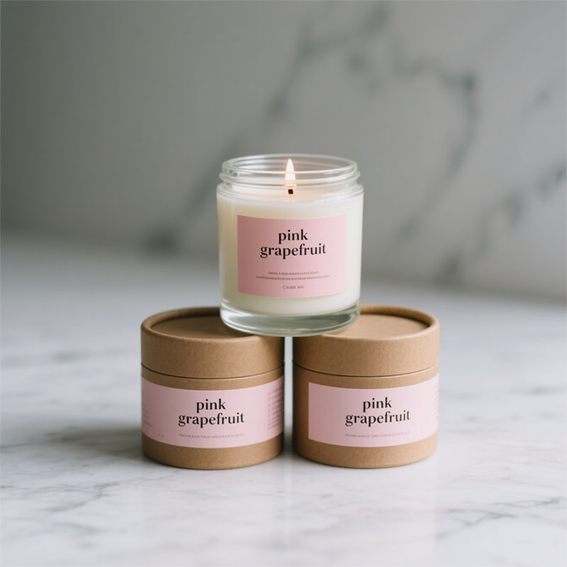 Recyclable Custom Design Paper Cylinder Cosmetic Packaging for Candle Cans