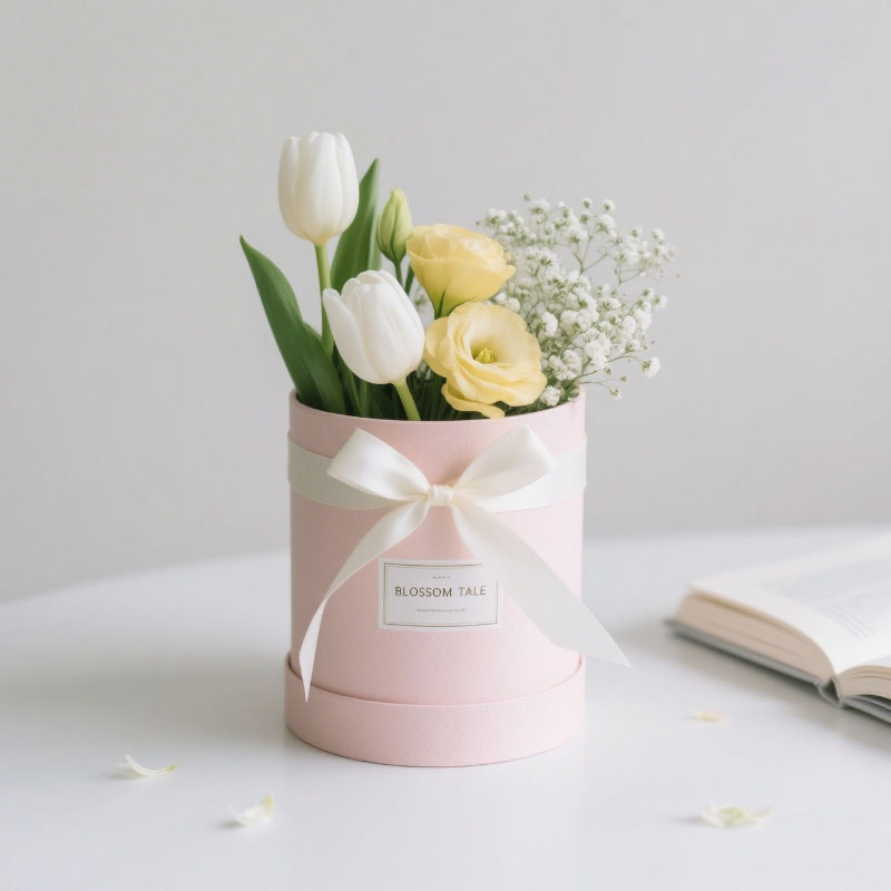 Biodegradable Round Jewelry Box Packaging Flowers Box Luxury Gift Tube