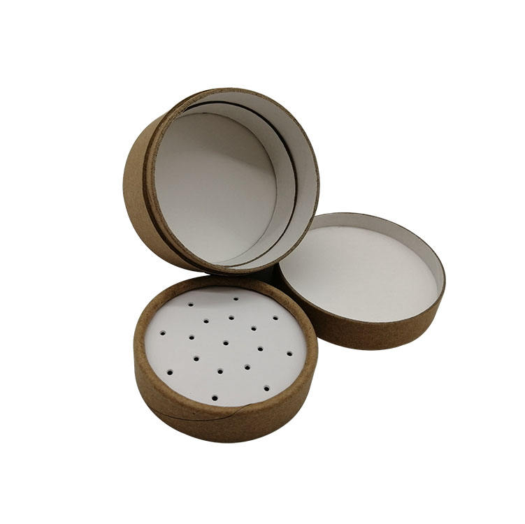Customized New Design Paper Tube With Sifter Compact Powder Case Packaging black kraft tube for shampoo