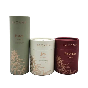 Eco Friendly Recyclable Kraft Paper Candle tube Packaging Gold Print Paper round Tube Box for tea